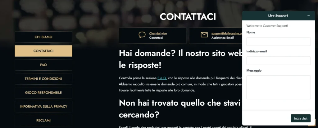 dolly casino servizio clienti