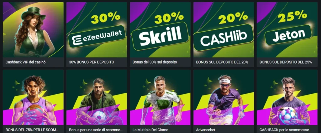bonus con diversi depositi su Spinbetter