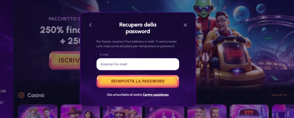NovaJackpot recupero password