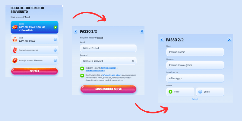 registrazione nomini casino
